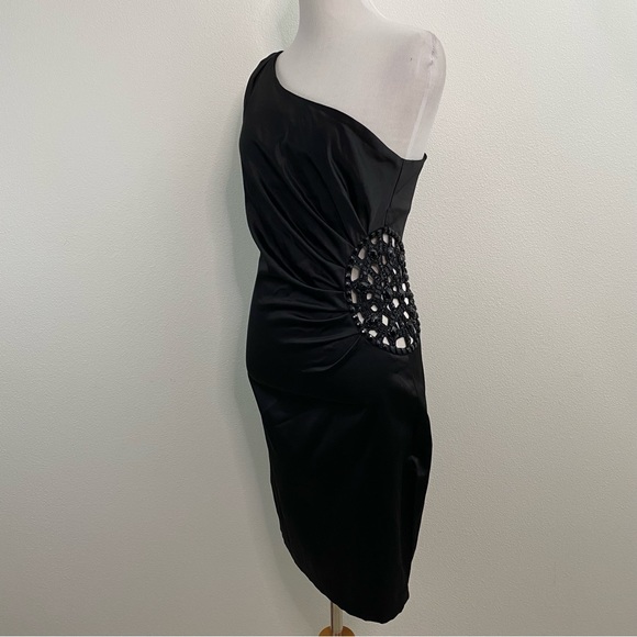 Urban Behavior | Black Satin Beaded Dress - Picture 6 of 11